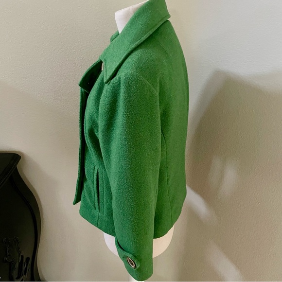 CAbi 659 Peacoat Clover Green Double Breasted Wool Blend Size 6 - Picture 2 of 6